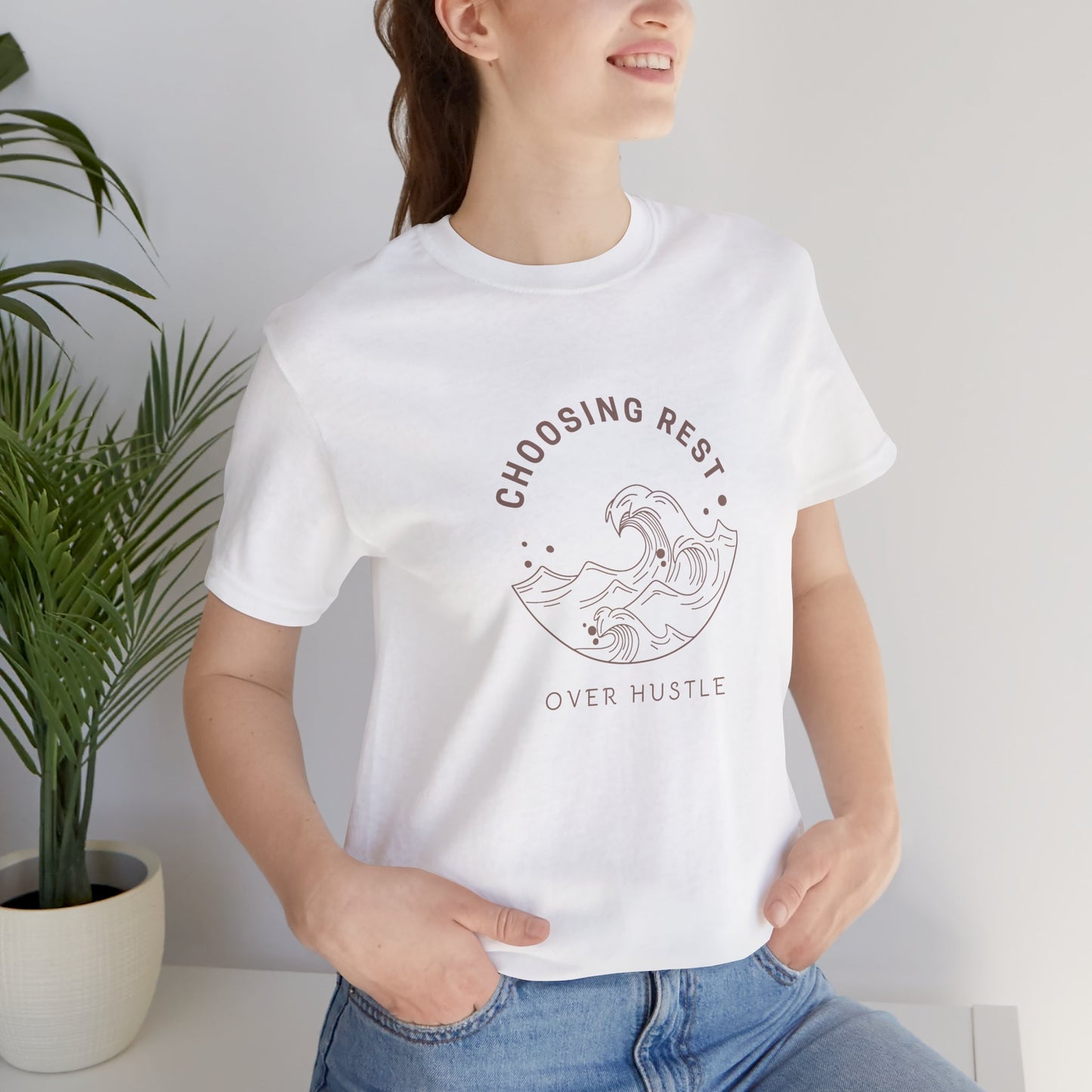 Rest Over Hustle Tee - Rose Mauve