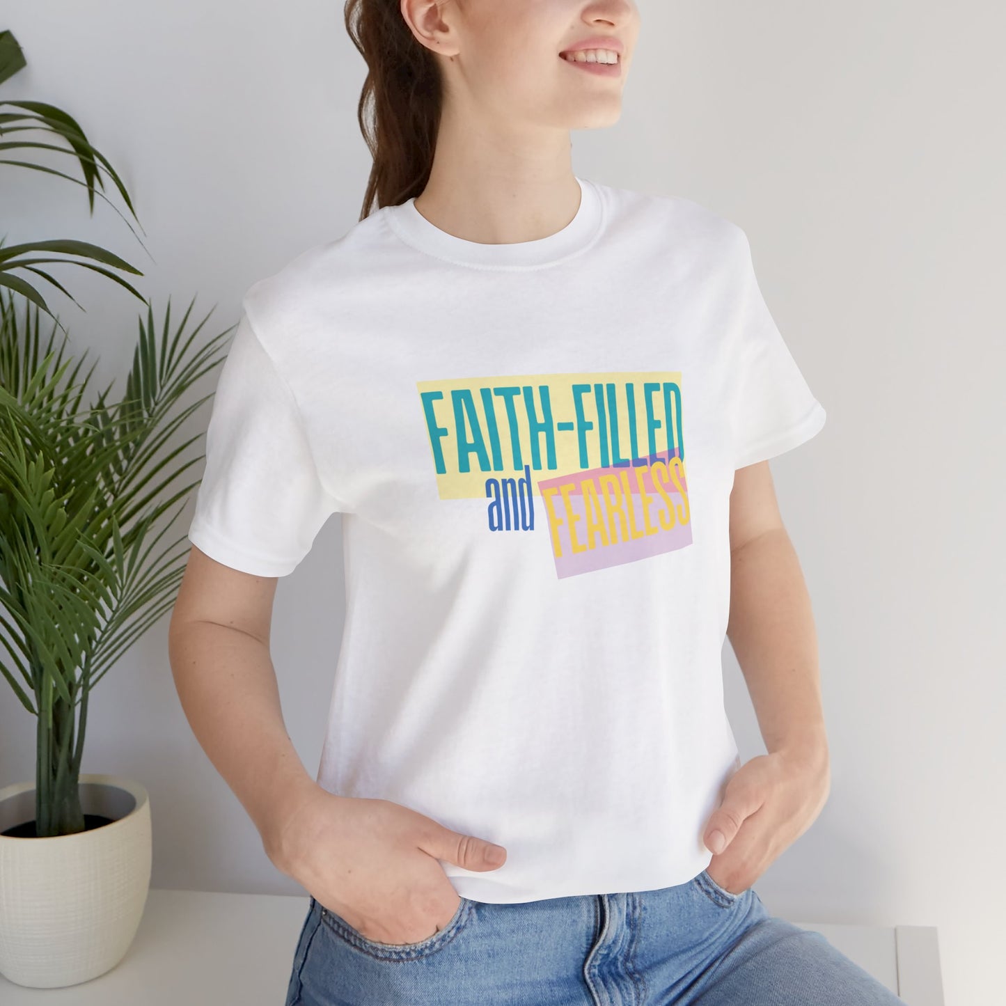 Unisex Retro T-Shirt - Faith Filled and Fearless Design